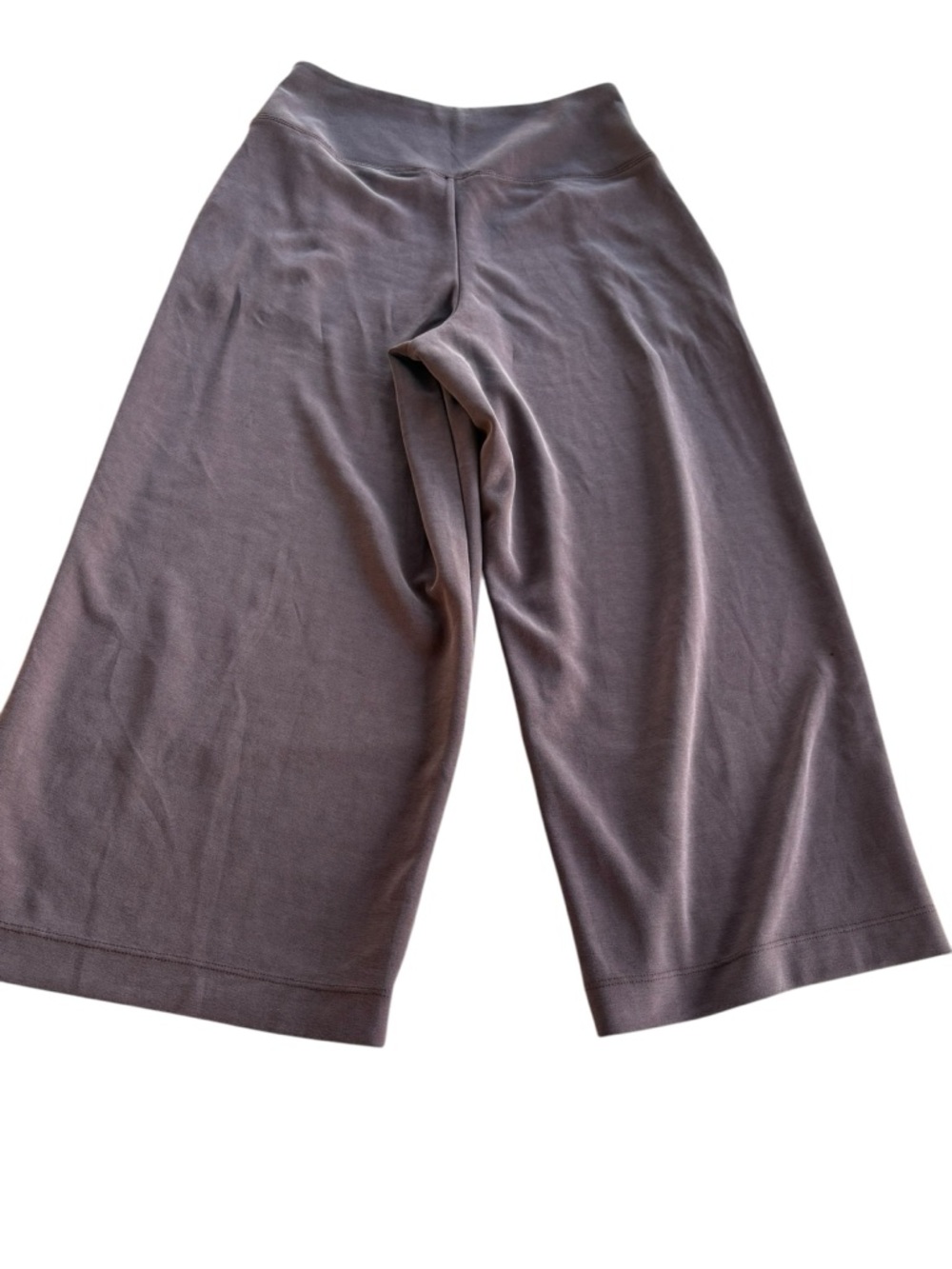 Athleta Seasoft Wide Crop Pants Brown Soft Stretch Pockets Small - Picture 2 of 7